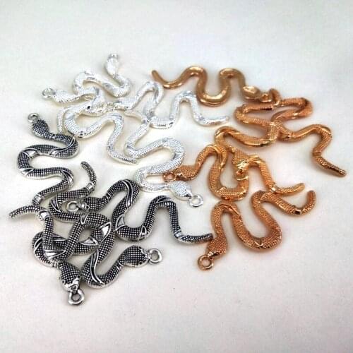 Hzew 8pcs Snake Charms Animal Snake Viper Cobra Pendant fit Necklace Bracelet Women Men Pendant Collar Necklace