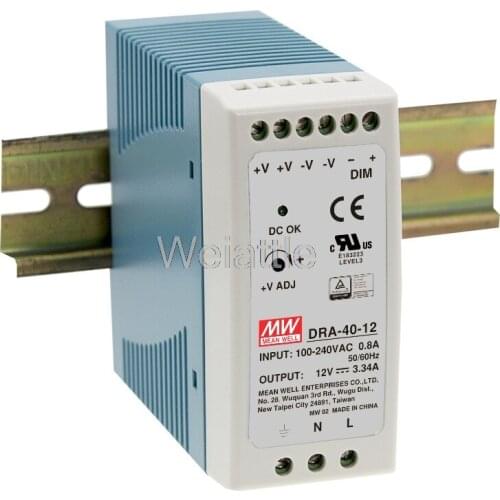 MEAN WELL original DRA-40-24 24V 1.7A meanwell DRA-40 24V 40.8W Single Output Switching Power Supply