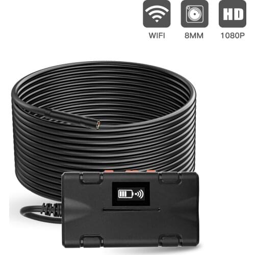 8MM Lens Wifi HD Endoscope Camera Waterproof Inspection Borescope Camera 1080P For iPhone IOS Android Phone Car Smartphone