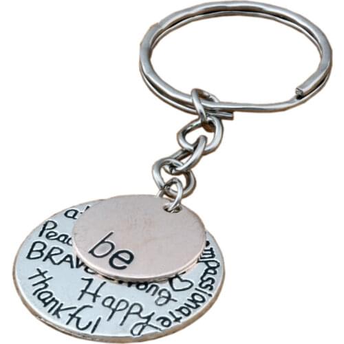 MIC 30pcs DIY Accessories Material Zinc Alloy "Be" Graffiti Happy Strong Thankfull Charm Band Chain key Ring