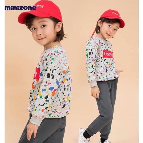 MINIZONE two pieces set- pants and long sleeve - warm wild and soft waistband for baby girl and boy cotton
