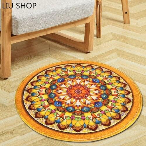 Flower Round Carpet Diameter 60/80/100/120/150CM Super Soft Coral Fleece Living Room Carpet Children Kids Bedroom Mat Rug