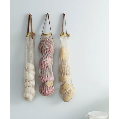 OTHERHOUSE Kitchen Mesh Bag Fruits Vegetable Hanging Storage Net Bag Garlic Onion Kitchen Organizer Tools
