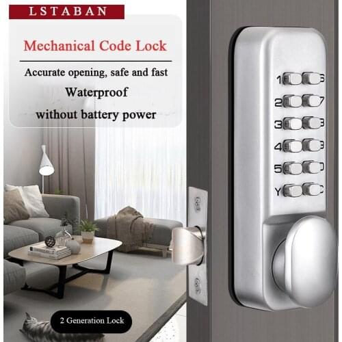 LSTABAN Zinc Alloy Mechanical Password Door Lock Office Household Wooden Door Iron Door Indoor And Outdoor Keyless Password Lock