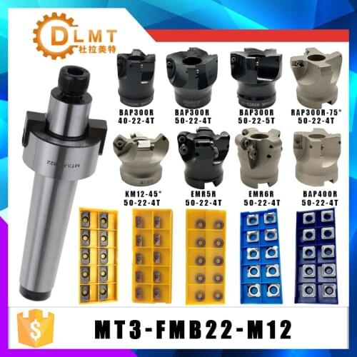 MT3 FMB22 M12 Shank BAP400R 300R EMR5R 6R KM12 50 22 Face Milling CNC Cutter + 10pcs APMT1604 1135 RPMT Inserts For Power Tool