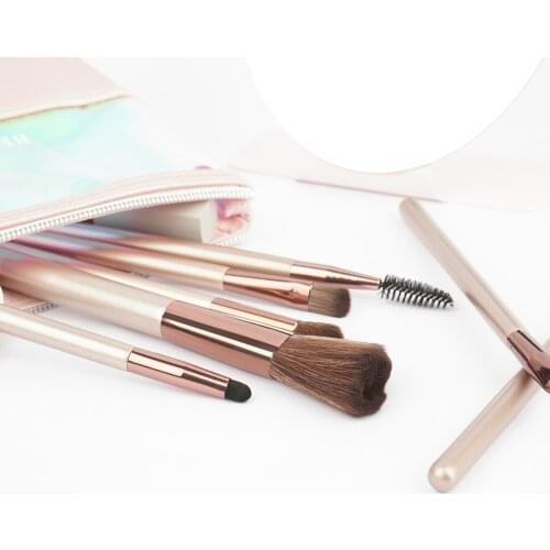 7 pcs Makeup Brushes Set Mini Convenient Foundation Repair Eye Shadow Eyelash Brush Girl Travel Exquisite Beauty Cosmestic Tool