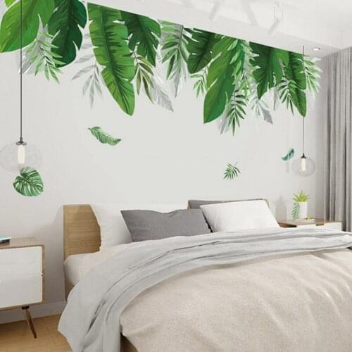 Palm Tree Leaf Wall Stickers Nordic Style Room Decoration Home Decor Living Room Tv Background Wall Poster Vinyl Wallpaper