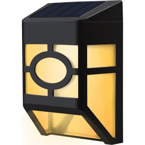 Solar Wall Lights 2 LEDs Outdoor Waterproof Solar LED Wall Lamps Solar Powered Landscape Path Lights Decorative Lighting Auto