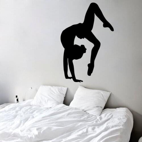 Wall Decal Gymnast Sport Gymnastics Art Mural Vinyl Wall Stickers Kid Nursery Baby Room Bedding Yoga Home Decor A119