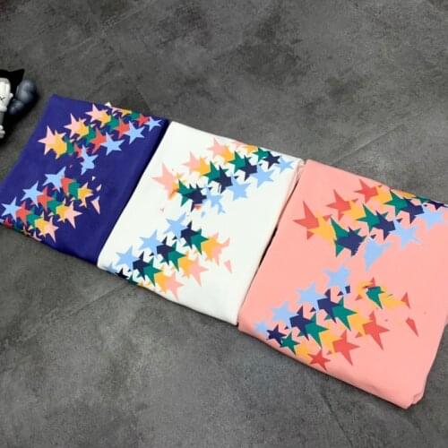 SZ318 autumn and winter new lovers rainbow shooting star printing casual loose round neck long sleeve sweater