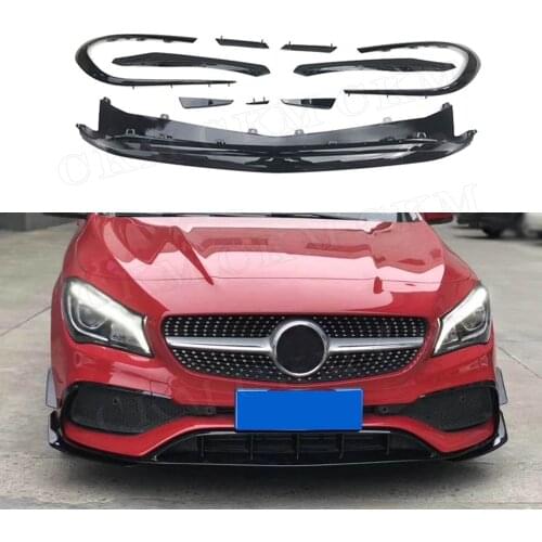 W117 ABS or Carbon Fiber Front Lip Spoiler Flap Canards for Mercedes Benz CLA Class CLA45 AMG 2016-2018 Car Bumper Trim Cover