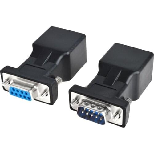 COM Port to LAN Ethernet Port Converter DB9 RS232 Male Female to RJ45 Female Adapter 1pcs Requires no external power