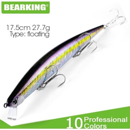 BEARKING jerking bait slim minnow 17.5cm 27.7g 10UV colors Wobblers Carp Fishing Lures Artificial Baits tackles bass