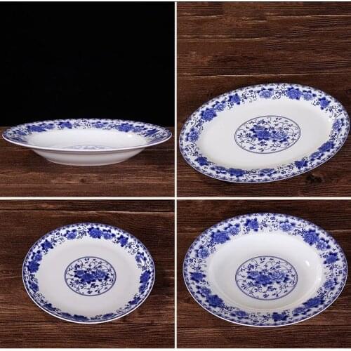 Jingdezhen Blue and White Porcelain Dinner Plates Ceramic Food Plate Chinese Bone china Household Tableware Kitchen Accessories