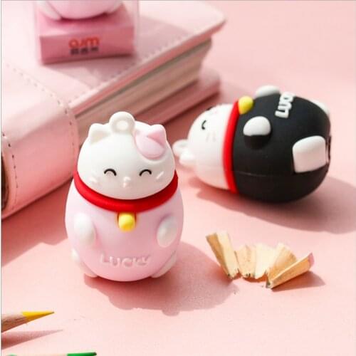 Cute Cat Shaped Single Hole Pencil Sharpener Childrens Pencil Sharpener Primary Student Gifts Cartoon Pencil Sharpener