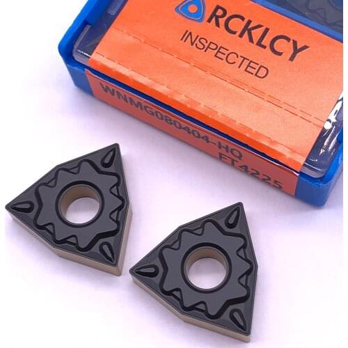 10pcs RCKLCY WNMG080404 HQ FT4225 Carbide Insert External Turning Knife WNMG 080404 Lathe Tool CNC Tool Milling Cutter