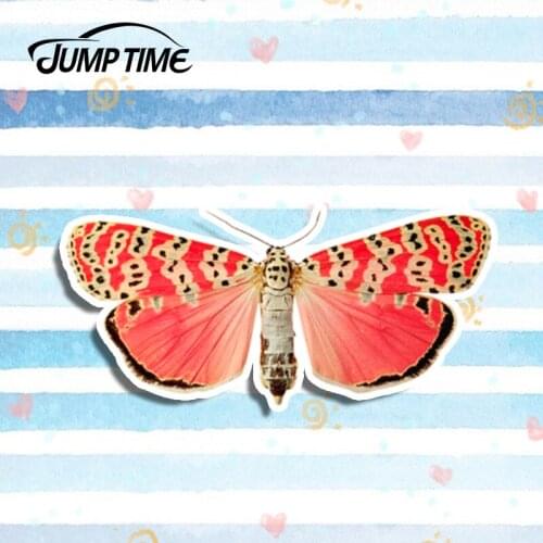 Jump Time 13cm x6cm Colorful Moth Butterfly Car Stickers 3D Car Styling Vinyl Reflective Decal Laptop Waterproof Car Accessories