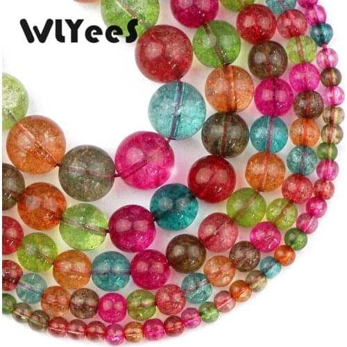 WLYeeS Natural Tourmaline crystal Candy Round Ball 4 5 6 10 12mm Loose bead for jewelry Bracelet earrings Pendant making DIY 15"