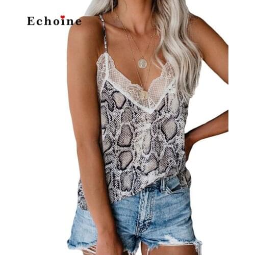 Women Sexy Multicolor Love Bites Lace Cami Tank Tops Lace Patchwork Spaghetti Straps Leopard Print Stripe Basics Highstreet Vest
