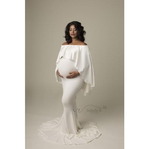 Maxi Maternity Gown Mermaid Maternity Dresses Photo Shoot Pregnant Women Pregnancy Dress Photography Props Sexy Off Shoulder