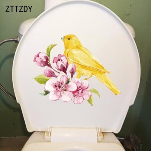 ZTTZDY 25.8×21.2CM Cartoon Bird Personality Toilet WC Accessories Classical Art Home Wall Stickers T2-1392