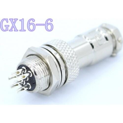 1set GX16 6 Pin Male & Female Diameter 16mm Wire Panel Connector L74 GX16 Circular Connector Aviation Socket Plug Free Shipping