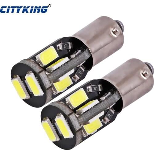 10pcs BA9S led CANBUS t4w ba9s 10SMD 5630 5730 LED Bulb Wedge Lamp LED Interior Bulbs Reading Light Car Light Sourse