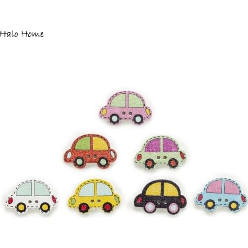 30pcs Car Wood Buttons for Sewing Scrapbooking Clothing Headwear Handmade Crafts Home Decor Accessories DIY 25x16mm