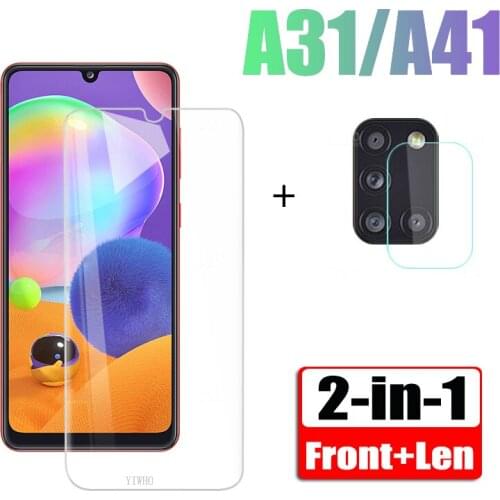 4 in 1 Camera Protective For Samsung Galaxy A41 Glass 9H Safety Screen Protector On for Samsung A31 Glass Len Toughened Film