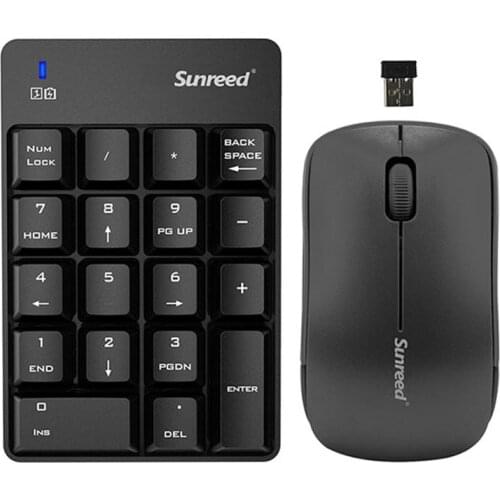 Keyboard And Mouse Wireless Set 2.4GHz 18 Keys Wireless Numeric Keypad Number Keyboard Optical Mouse Combo Set
