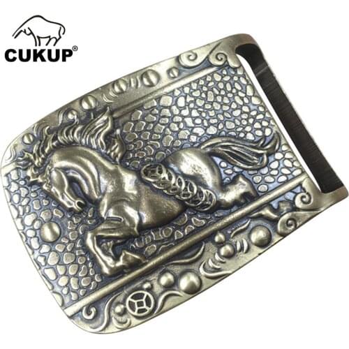 CUKUP Many Models Options Mens Unique Design Animal Pattern Brass Buckles Metal for 3.7-3.9cm Wide Belt Paties Buckle Men BRK027