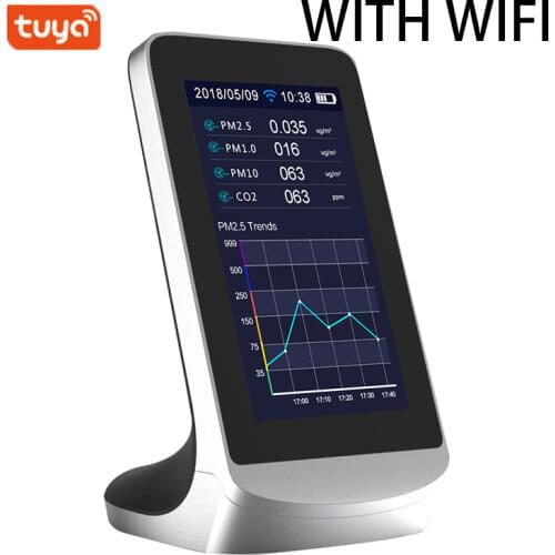 DM72 WIFI CO2 Indoor Multi-Function Air Detector TVOC Gas Quality Monitor Co2 Carbon Dioxide Meter USB Analyzer Meter with Tuya