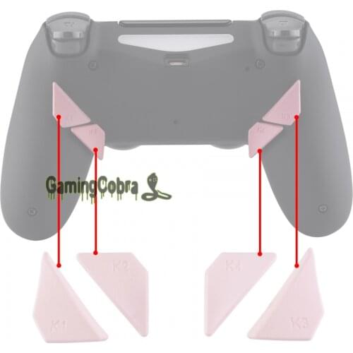 Soft Touch Sakura Pink Replacement Redesigned Back Buttons K1 K2 K3 K4 Paddles for PS4 Controller Dawn Remap Kit