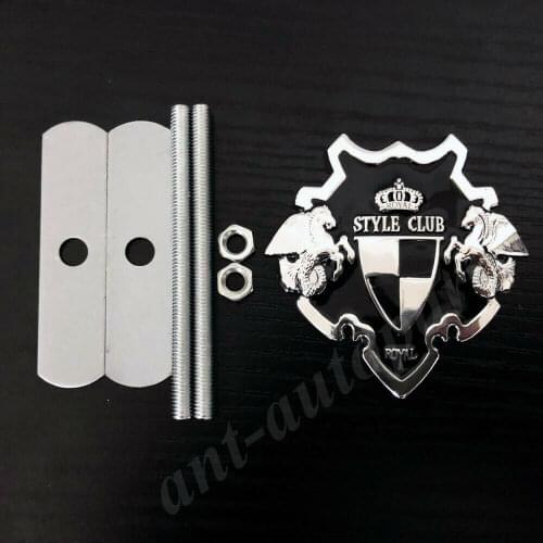 3D Metal Chrome Royal Style Club VIP Shield Car Auto Front Grille Emblem Badge