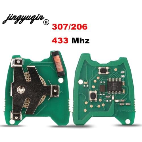 Jingyuqin 2 Buttons For Peugeot 307 Remote Car Key Circuit Board 433Mhz ID46 PCF7945 Chip Plate Fob Replacement