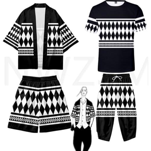 New Anime Tokyo Revengers Ken Ryuguji Costume Draken Kimono Haori Cardigan Tokyo Manji Gang President Top Shorts Summer Yukata