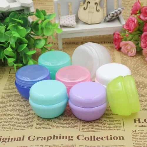 Round Pot Empty Jar Box Nail Art Bead Storage Refillable Bottles Transparent Plastic Cosmetic Makeup Cream Container