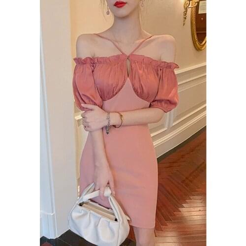 Summer new temperament short-sleeved sexy slim dress 2020 new retro fashion sexy elegant dress