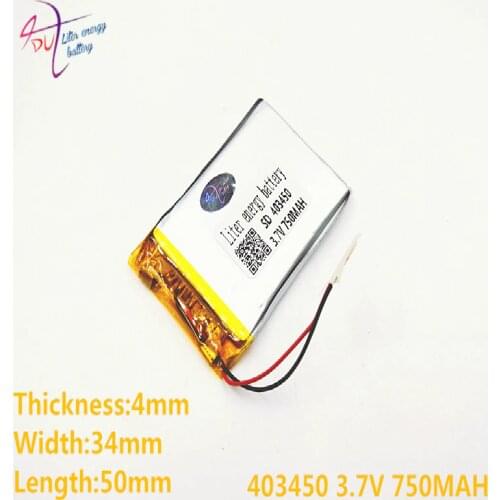 Liter energy battery 403450 3.7V 750mAH 383450 PLIB polymer lithium ion / Li-ion battery for GPS mp3 mp4 mp5 dvd