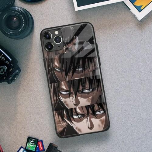 Levi Ackerman Attack on Titan Soft Silicone for IPhone Se 6 7 8 Plus X XR XS 11 12 Mini Pro Max Glass TPU Phone Case Cover Shell