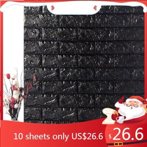 77x70cm 3D Brick Wall Stickers DIY Self Decor Foam Waterproof Wall Covering Wallpaper For TV Background Kids Living Room Decor