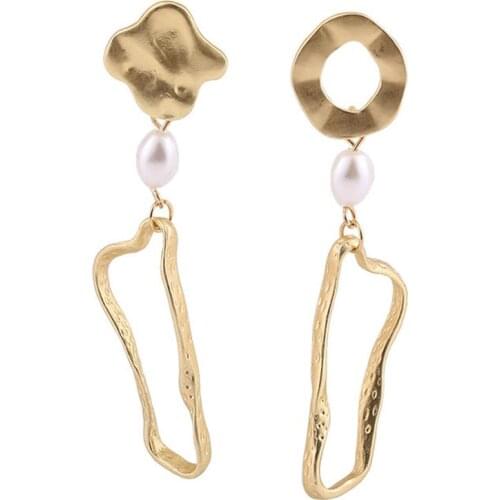 New Fashion Geometric Earrings For Women Geometric Fake Pearl Dangle Earrings Gold Earring Wedding 2020 Jewelry