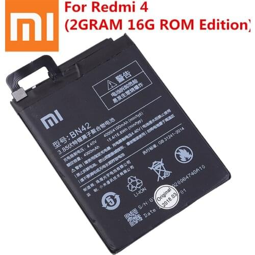 Original BN42 Battery For Xiaomi Redmi 4 (2GRAM 16G ROM Edition) Xiaomi redmi 4 Bateria BN42 BN42 Battery+Tools