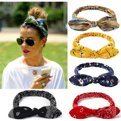 Fashion Women Print Headbands Girls Summer Bohemian Hair Bands Vintage Cross Turban Bandage Bandanas HairBands Hair Accessories