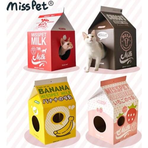 Straight milk box cat scratch board cat nest corrugated cat box toy house claw grinder