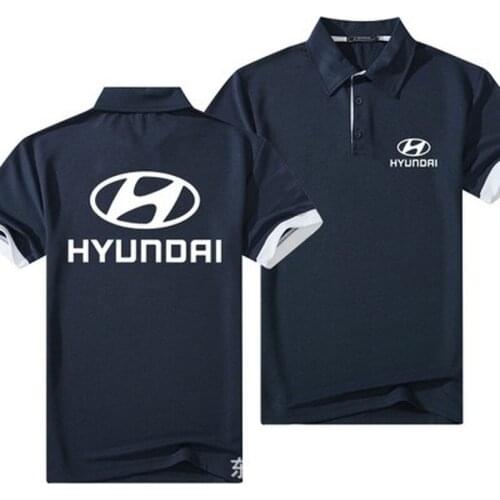 Summer for Hyundai short Sleeve Polo Shirt men Turn-over Collar fashion casual Slim Breathable Solid Color Business polo shirF T