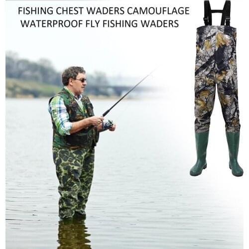 Fly Fishing Chest Waders Camouflage Breathable Waterproof Stocking Foot River Wader Pants for Men And Women