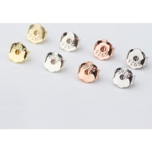 10pcs 925 Sterling Silver Butterfly Earring Back Stoppers Post Stud Earrings Backs Women Jewelry for DIY Earring Making Z949