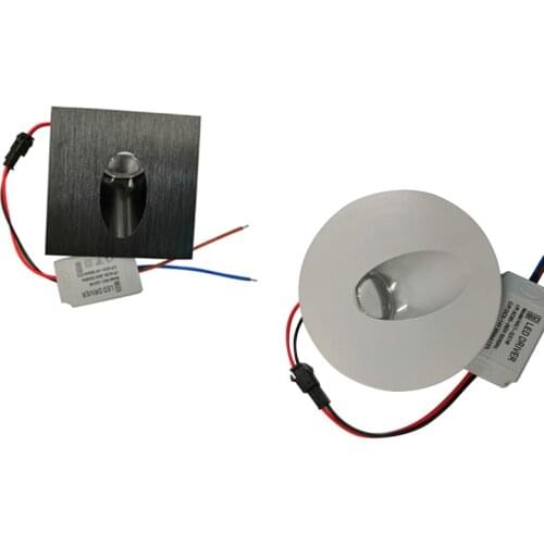 Led Stair Light Aluminum Square Round Wall Lamp 1W 3W Recessed LED Step Lamp Pathway Wall Corner Lamps AC220v Wall Light DC12v