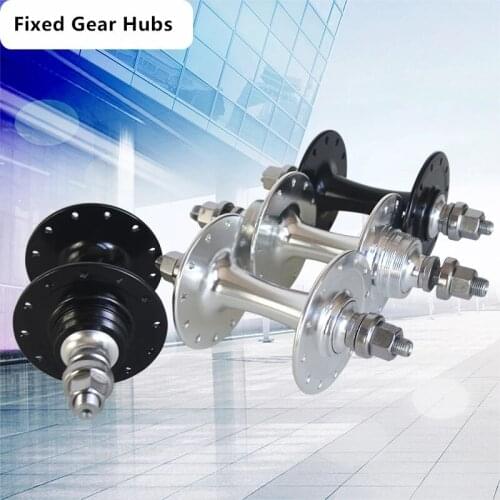 Bicycle Hubs Double Bearing Racing Fixed Gear Front 100mm 20H Rear 120mm 24H Black Sliver Without Flywheel Bike Cycling Part